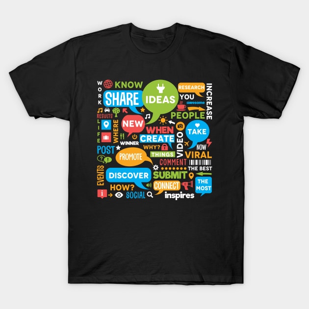 Social Media Funny Design T-Shirt by jazzworldquest